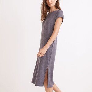 Madewell Ribbed Shoulder Tee Midi Dress Purple Lilac